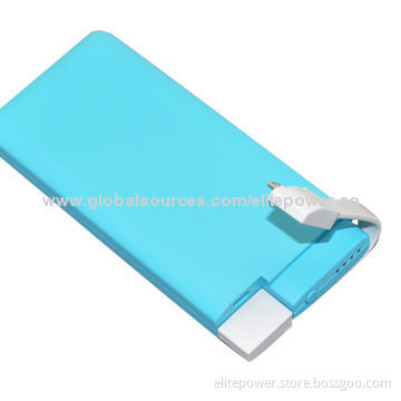 Portable Power Bank, 5,000mAh with Built-in Micro USB Cable, Unique Design